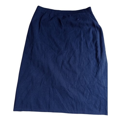 Pre-owned Burberry Wool Mini Skirt In Blue
