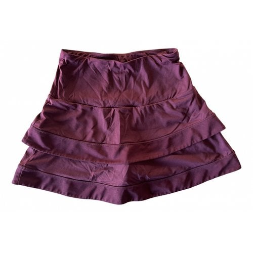 Pre-owned Sweaty Betty Mini Skirt In Burgundy