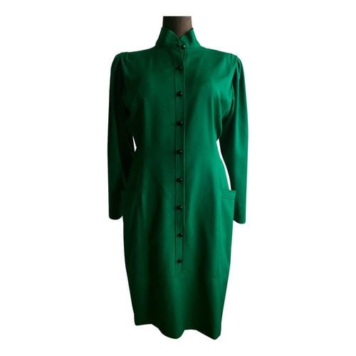 Pre-owned Emanuel Ungaro Wool Mid-length Dress In Green