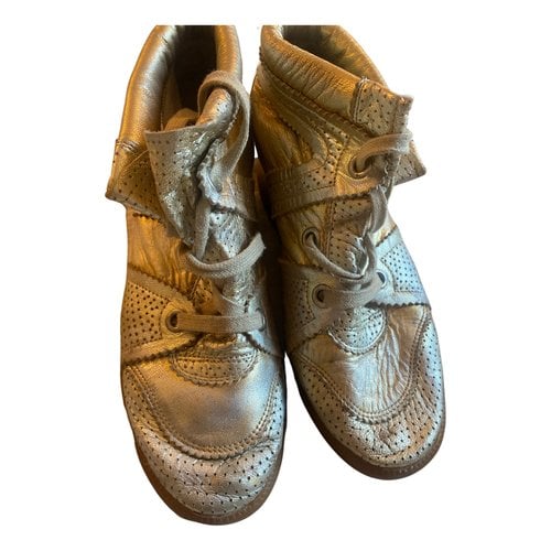 Pre-owned Isabel Marant Betty Leather Trainers In Gold