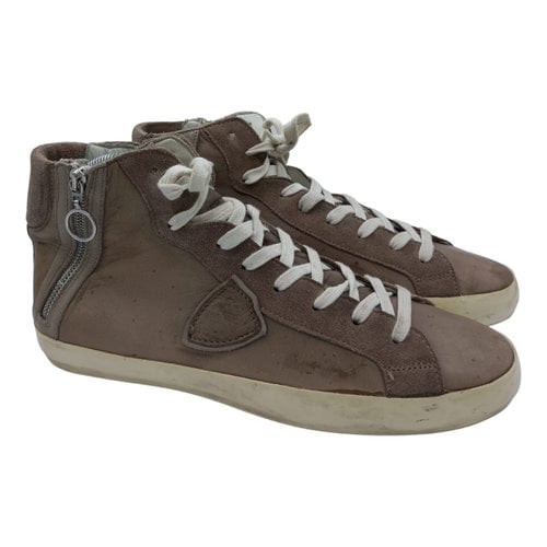 Pre-owned Philippe Model Leather High Trainers In Brown