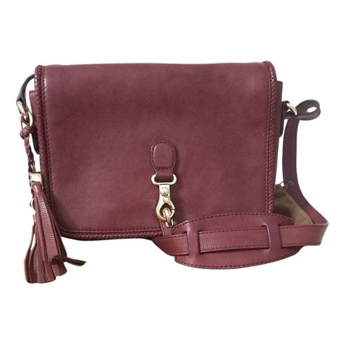 Pre-owned Gucci Marrakech Leather Crossbody Bag In Burgundy