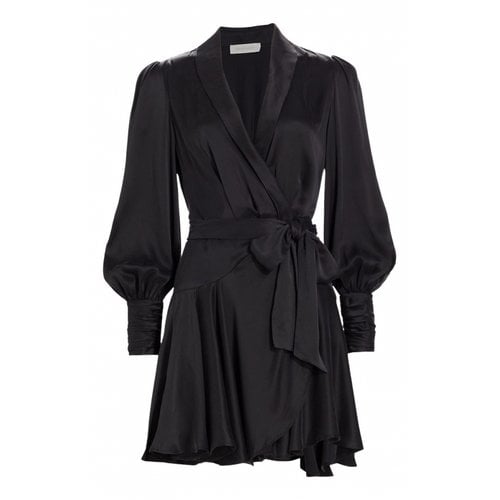 Pre-owned Zimmermann Silk Mini Dress In Black