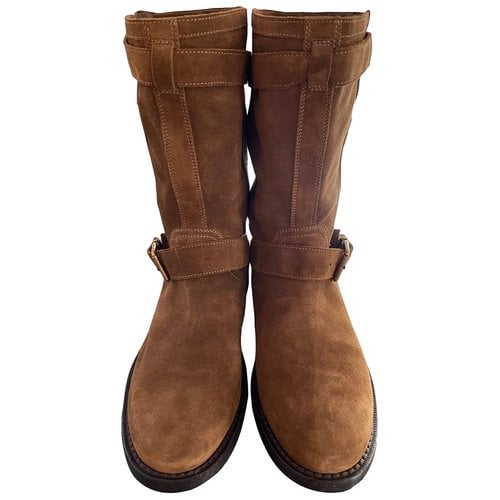 Pre-owned Burberry Ankle Boots In Brown
