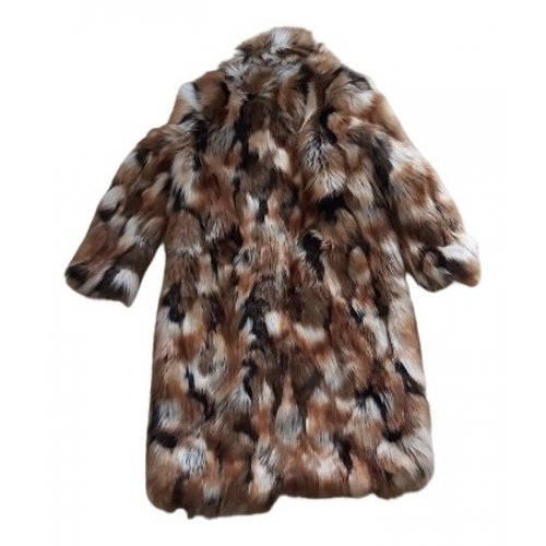 Pre-owned Dondup Faux Fur Coat In Brown