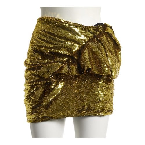 Pre-owned Alexandre Vauthier Glitter Mini Skirt In Gold