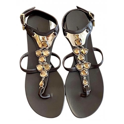 Pre-owned Atelier Mercadal Leather Sandal In Gold