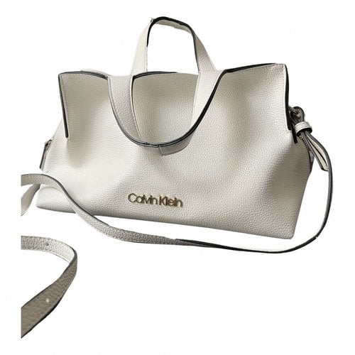 Pre-owned Calvin Klein Vegan Leather Bag In White