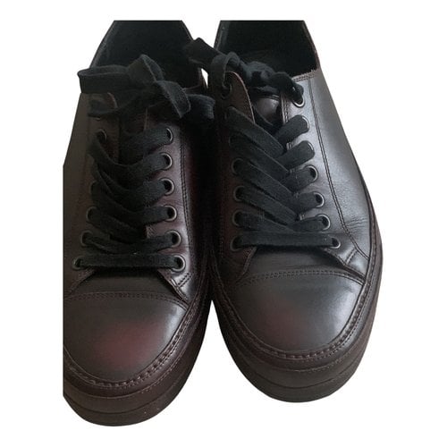 Pre-owned Ann Demeulemeester Leather Lace Ups In Burgundy