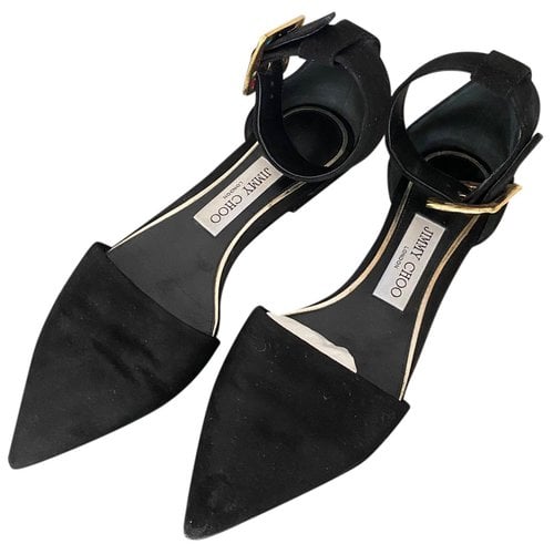 Pre-owned Jimmy Choo Velvet Sandals In Black