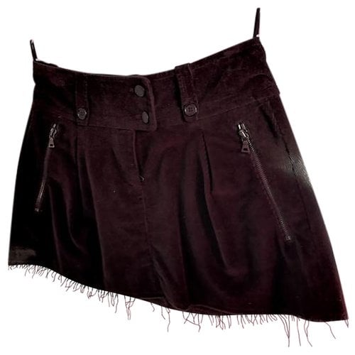 Pre-owned Prada Velvet Mini Skirt In Brown