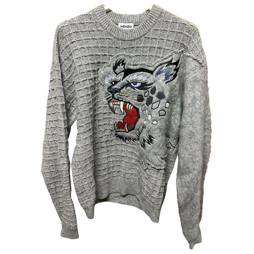 Pre-owned Kenzo Tiger Wool Pull In Grey