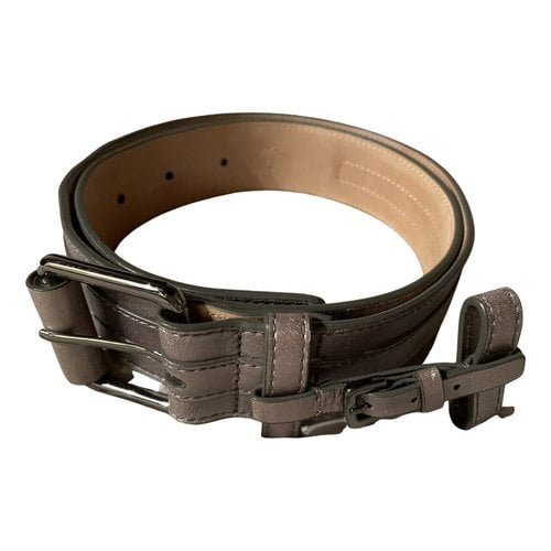 Pre-owned Givenchy Leather Belt In Grey
