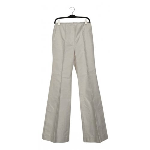 Pre-owned Celine Trousers In White