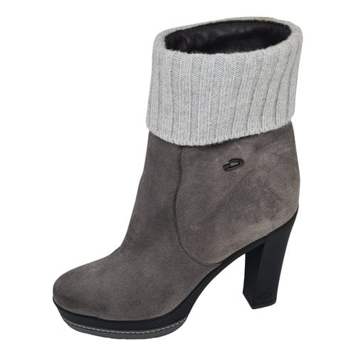 Pre-owned Alberto Guardiani Ankle Boots In Grey