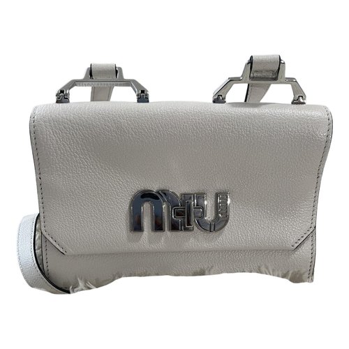 Pre-owned Miu Miu Leather Crossbody Bag In White