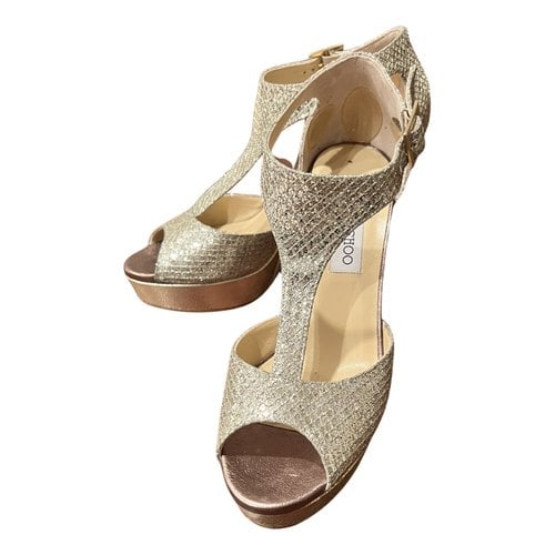 Pre-owned Jimmy Choo Leather Sandal In Gold