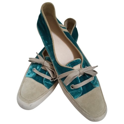 Pre-owned Emma Hope Cloth Trainers In Green