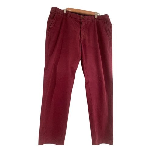 Pre-owned Massimo Dutti Trousers In Burgundy