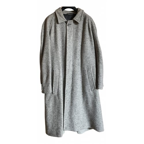 Pre-owned Trussardi Wool Coat In Grey