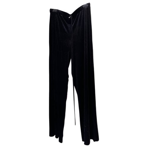Pre-owned Max & Co Velvet Large Pants In Black