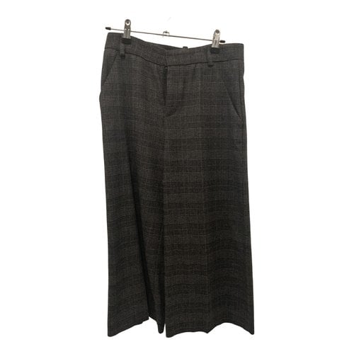 Pre-owned Maje Wool Large Pants In Grey