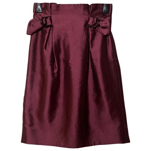 Pre-owned Mulberry Silk Mid-length Skirt In Burgundy