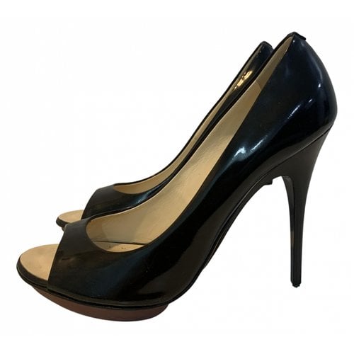 Pre-owned Giuseppe Zanotti Patent Leather Mid Heel In Black