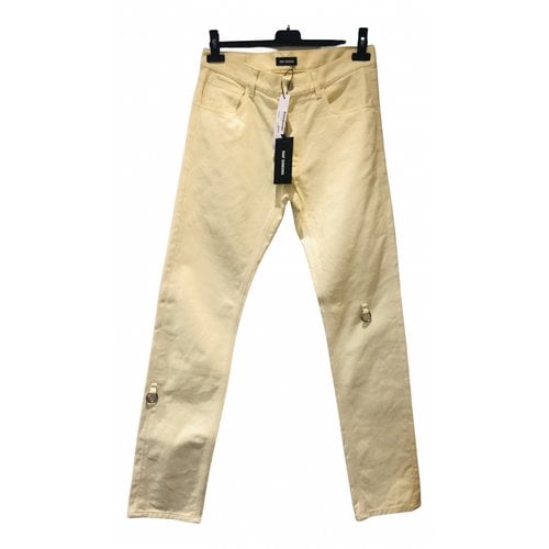 Pre-owned Raf Simons Straight Jeans In Yellow