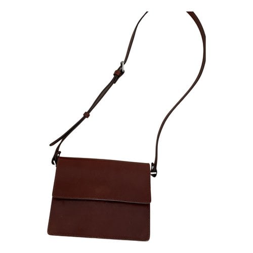 Pre-owned Ganni Leather Crossbody Bag In Brown