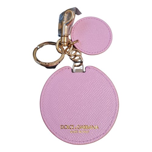 Pre-owned Dolce & Gabbana Leather Bag Charm In Pink