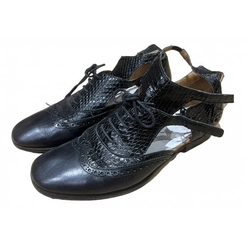 Pre-owned Maison Margiela Leather Lace Ups In Black