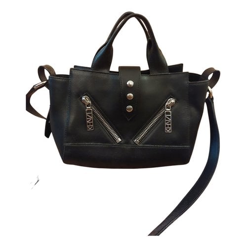 Pre-owned Kenzo Kalifornia Leather Crossbody Bag In Black
