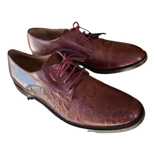 Pre-owned Fratelli Rossetti Leather Lace Ups In Burgundy