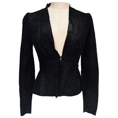 Pre-owned L Agence Leather Jacket In Black