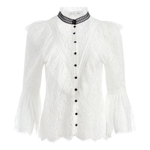 Pre-owned Alice And Olivia Lace Blouse In White
