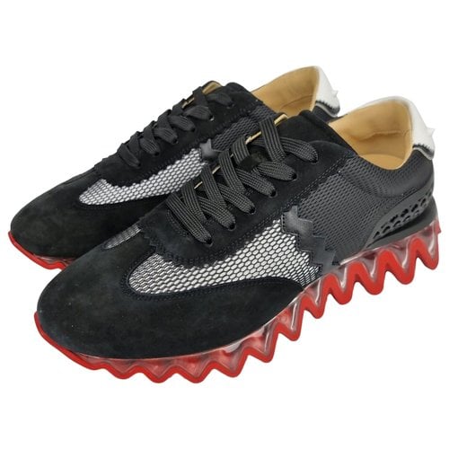 Pre-owned Christian Louboutin Leather Low Trainers In Black