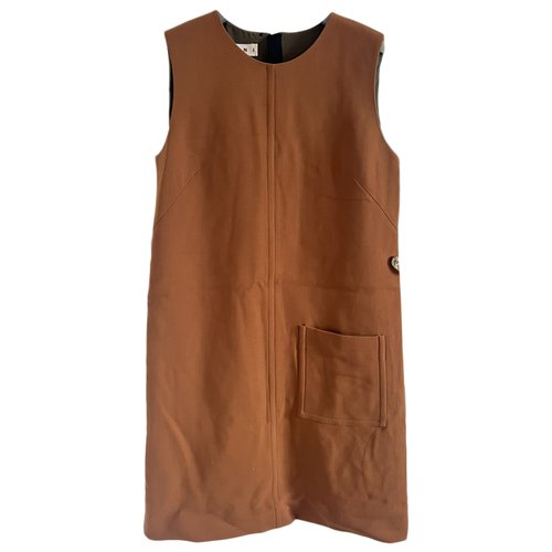 Pre-owned Marni Wool Mid-length Dress In Camel