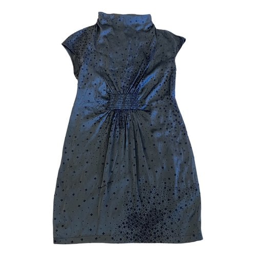 Pre-owned Manila Grace Silk Mid-length Dress In Blue