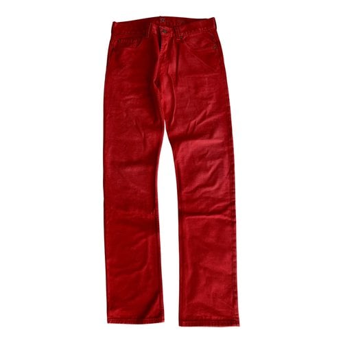 Pre-owned 7 For All Mankind Straight Jeans In Red