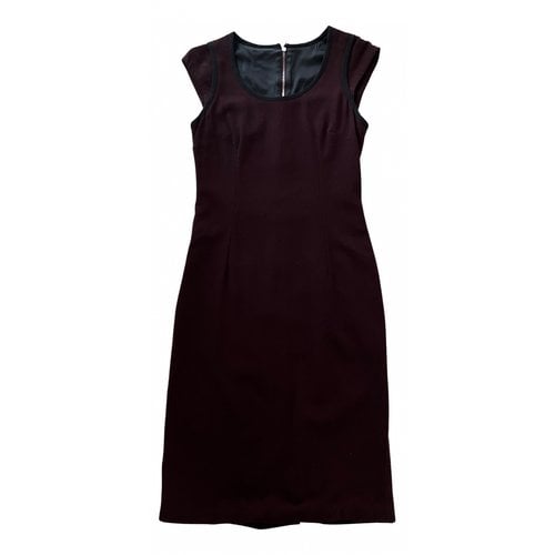 Pre-owned Dolce & Gabbana Wool Mid-length Dress In Burgundy