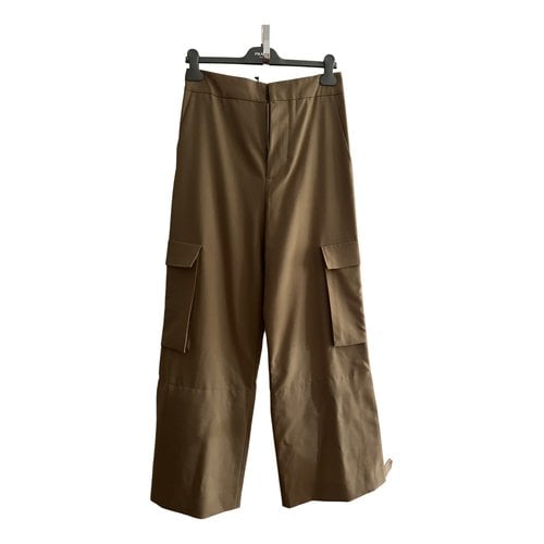 Pre-owned Marni Wool Straight Pants In Camel