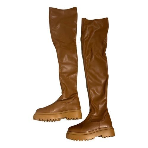Pre-owned Le Silla Leather Boots In Brown