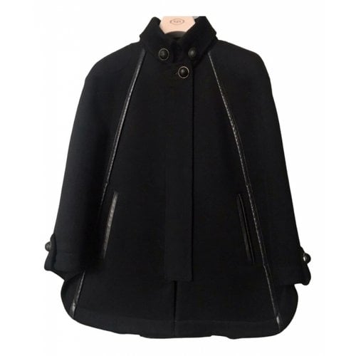 Pre-owned Tod's Wool Cape In Black