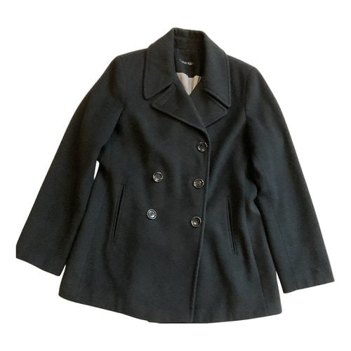 Pre-owned Calvin Klein Cashmere Peacoat In Black