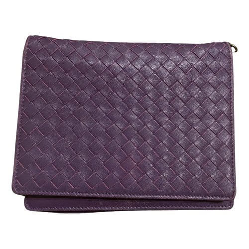 Pre-owned Bottega Veneta Leather Wallet In Purple