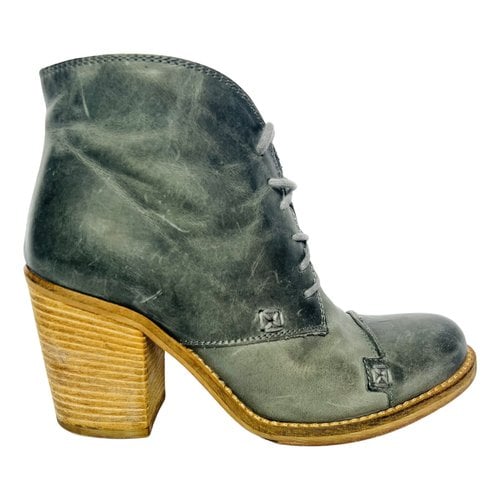 Pre-owned Charles David Leather Ankle Boots In Grey