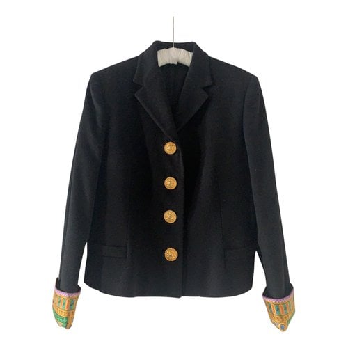 Pre-owned Versace Cashmere Suit Jacket In Black