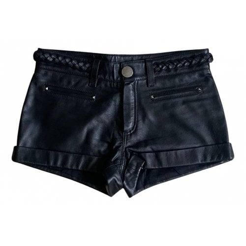 Pre-owned Vita Kin Leather Mini Short In Black