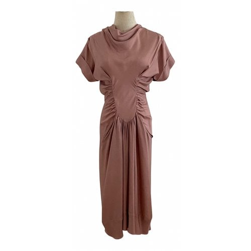 Pre-owned Wunderkind Silk Mid-length Dress In Pink